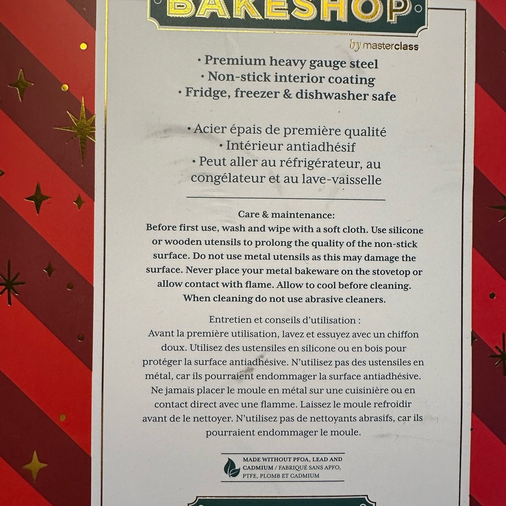 The Bakeshop by Masterclass Cookie Mold Sheet Pan Christmas Holidays NEW - Picture 7 of 7